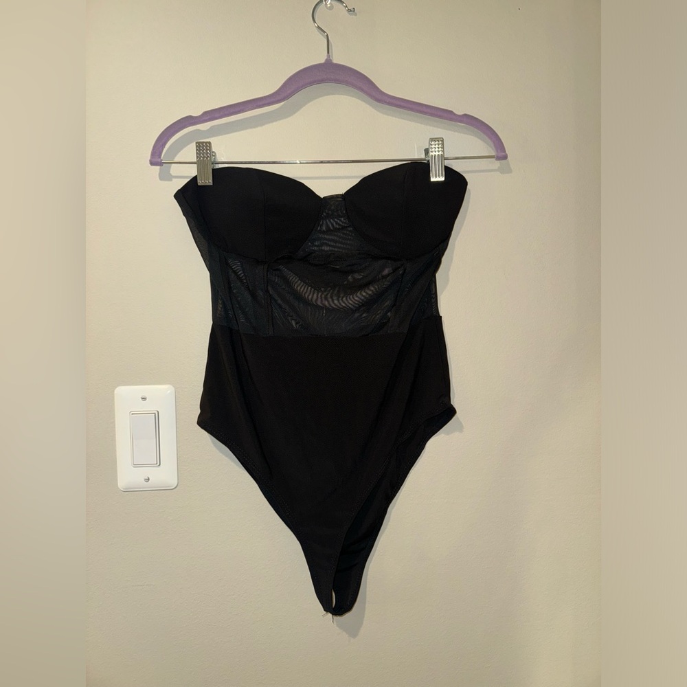 NWT* medium sheer black fashion nova body suit